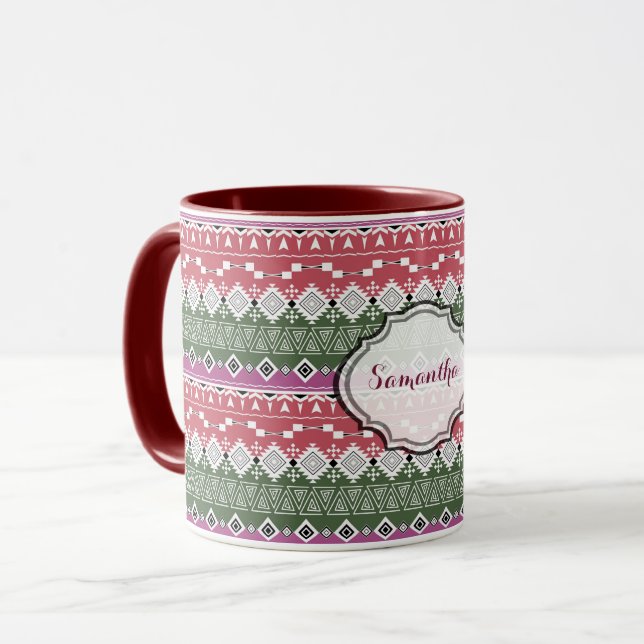 Aztec pattern . mug (Front Left)