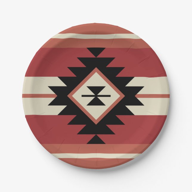 Aztec pattern paper plate (Front)