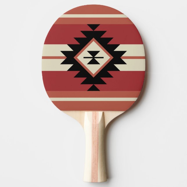 Aztec pattern ping pong paddle (Front)