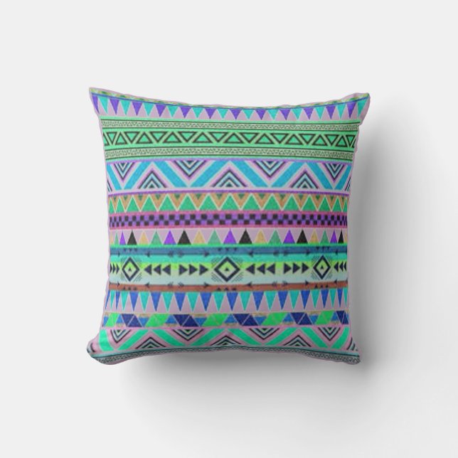 Aztec Pattern polyester throw pillow (Front)