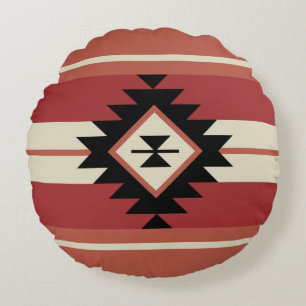 Aztec pattern round cushion