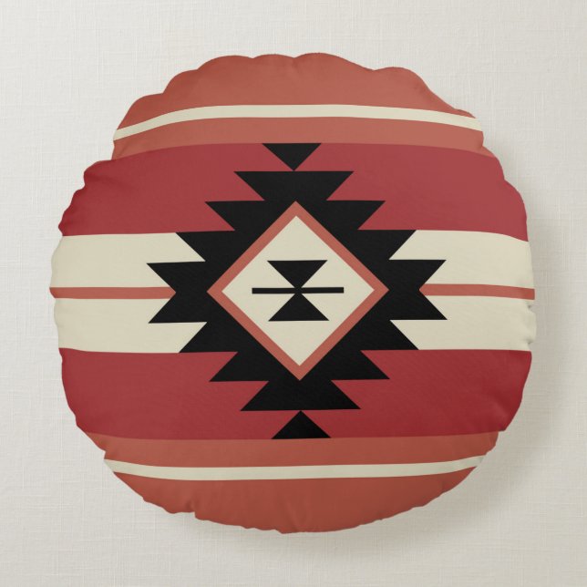 Aztec pattern round cushion (Front)