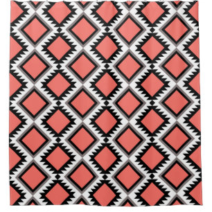 Aztec pattern shower curtain