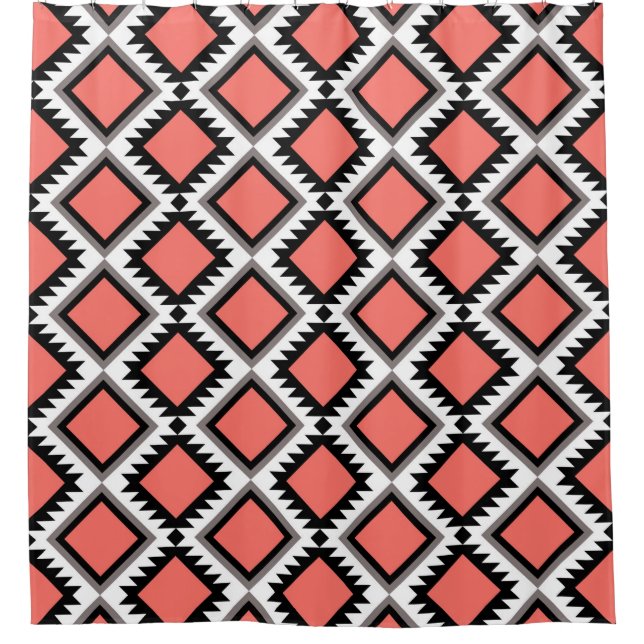 Aztec pattern shower curtain (Front)