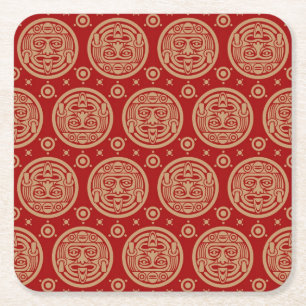 Aztec Pattern Square Paper Coaster