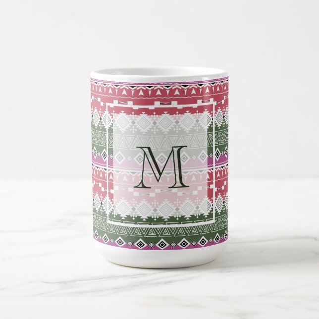 Aztec pattern, stripes . coffee mug (Center)