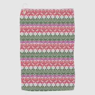 Aztec pattern, stripes . golf towel