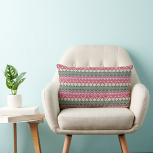 Aztec pattern, stripes . lumbar cushion