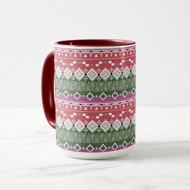Aztec pattern, stripes . mug (Front Left)