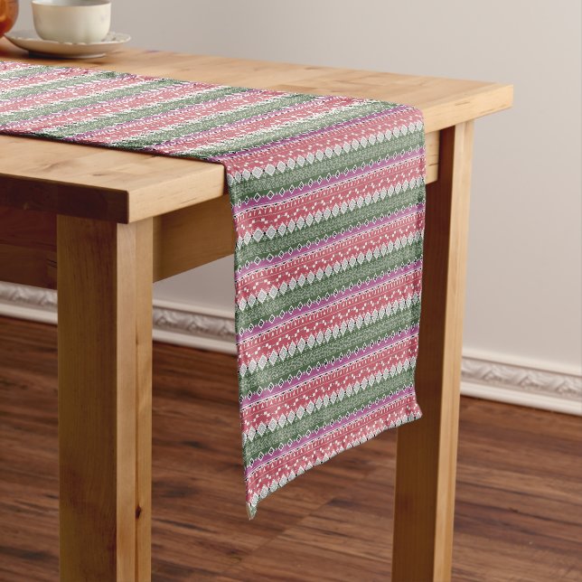 Aztec pattern, stripes . short table runner (In Situ)