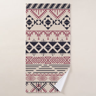 Aztec pattern. Vintage tribal background Bath Towel