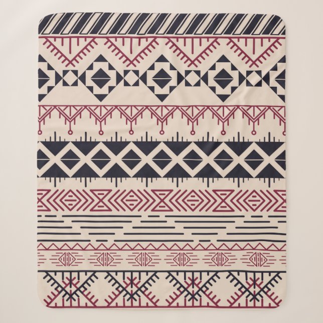 Aztec pattern. Vintage tribal background Sherpa Blanket (Front)