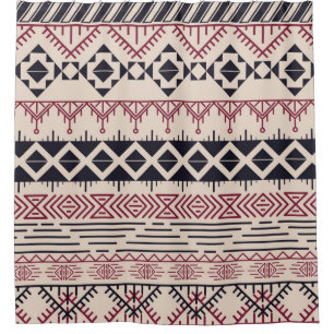 Aztec pattern. Vintage tribal background Shower Curtain