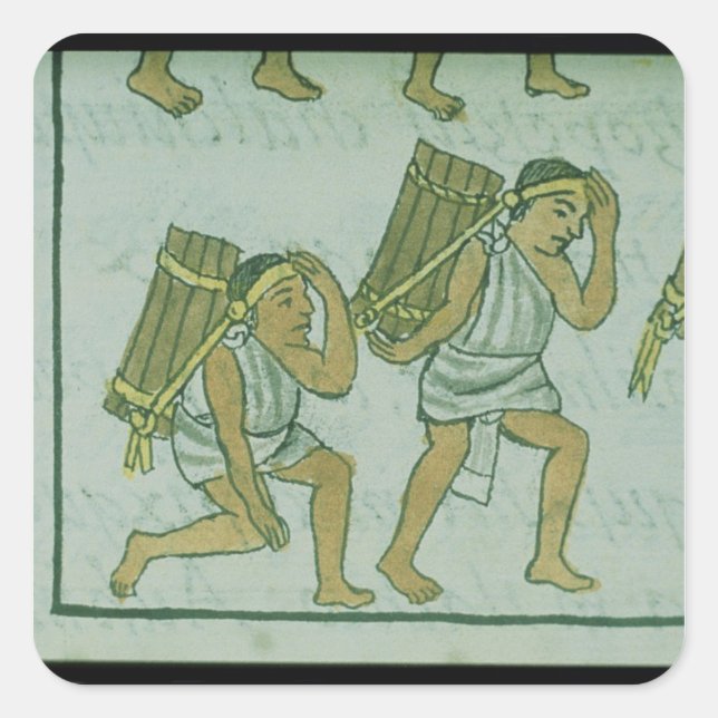 Aztec porters, from the 'Florentine Codex' Square Sticker (Front)