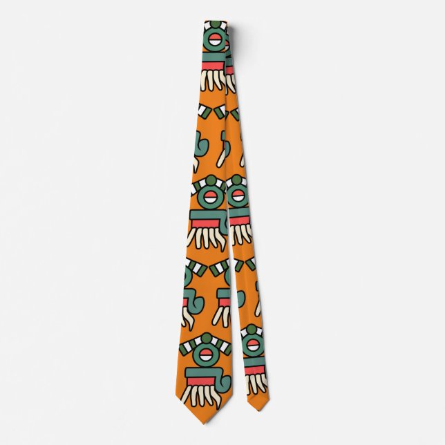 Aztec Rain Glyph Quiahuitl  Tie (Front)