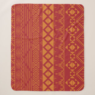 Aztec Retro: Vintage Pattern Design. Sherpa Blanket