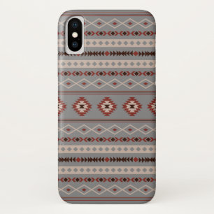 Aztec Rust Cream Brown Grey Mixed Motifs Pattern Case-Mate iPhone Case