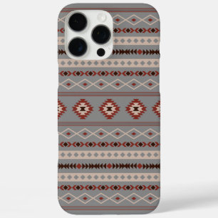 Aztec Rust Cream Brown Grey Mixed Motifs Pattern iPhone 16 Pro Max Case
