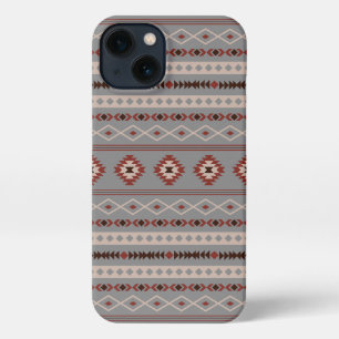 Aztec Rust Cream Brown Grey Mixed Motifs Pattern iPhone 13 Case