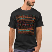 Aztec Rusts Teal Black Mixed Motifs Pattern