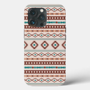 Aztec Rusts Teal Cream Mixed Motifs Pattern iPhone 13 Pro Case