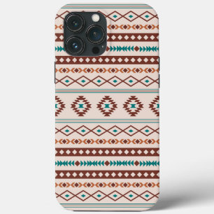 Aztec Rusts Teal Cream Mixed Motifs Pattern iPhone 13 Pro Max Case