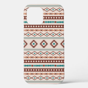 Aztec Rusts Teal Cream Mixed Motifs Pattern iPhone 12 Pro Case