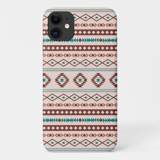 Aztec Rusts Teal Cream Mixed Motifs Pattern Case-Mate iPhone Case (Back)