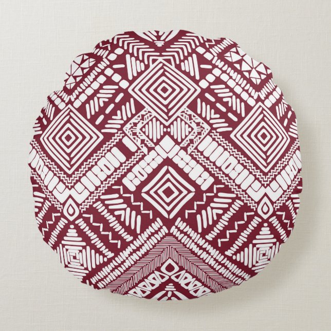 Aztec seamless pattern round cushion (Front)