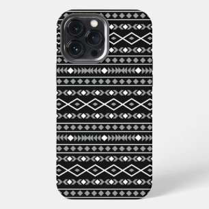 Aztec Shapes Pattern Grey White Black iPhone 13 Pro Max Case