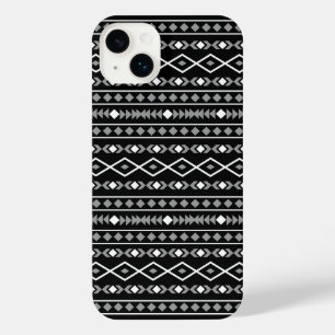 Aztec Shapes Pattern Grey White Black iPhone 14 Plus Case