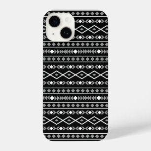Aztec Shapes Pattern Grey White Black iPhone 14 Case