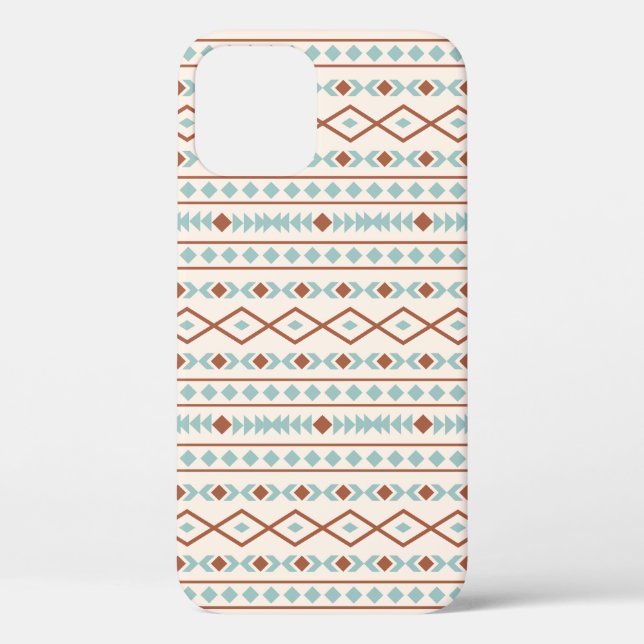 Aztec Shapes Pattern Rust Teal Cream Case-Mate iPhone Case (Back)