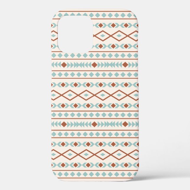 Aztec Shapes Pattern Rust Teal Cream Case-Mate iPhone Case (Back)