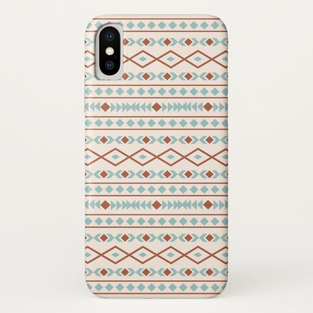 Aztec Shapes Pattern Rust Teal Cream Case-Mate iPhone Case (Back)