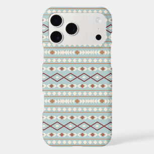 Aztec Shapes Pattern Rusts Cream Teal-Blue
