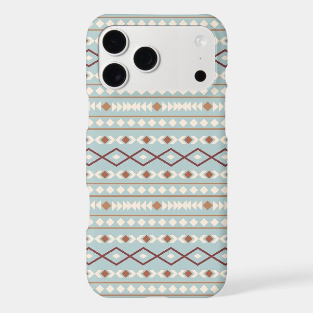 Aztec Shapes Pattern Rusts Cream Teal-Blue (Back)