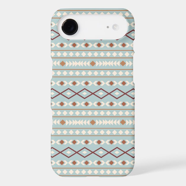 Aztec Shapes Pattern Rusts Cream Teal-Blue (Back)