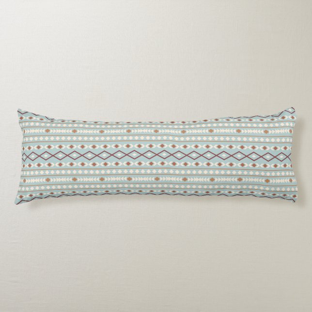 Aztec Shapes Pattern Rusts Cream Teal-Blue Body Cushion (Front)