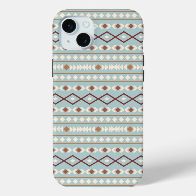 Aztec Shapes Pattern Rusts Cream Teal-Blue Case-Mate iPhone Case (Back)