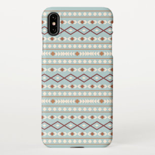 Aztec Shapes Pattern Rusts Cream Teal-Blue iPhone XS Max Case