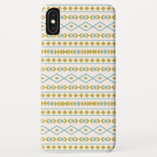 Aztec Shapes Pattern Teal Gold Cream Case-Mate iPhone Case