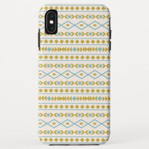 Aztec Shapes Pattern Teal Gold Cream Case-Mate iPhone Case