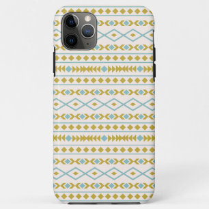 Aztec Shapes Pattern Teal Gold Cream Case-Mate iPhone Case