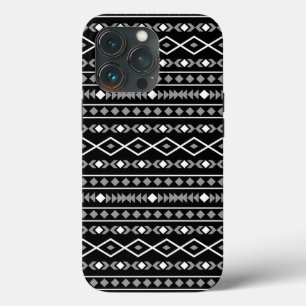 Aztec Shapes Pattern White Grey Black iPhone 13 Pro Case