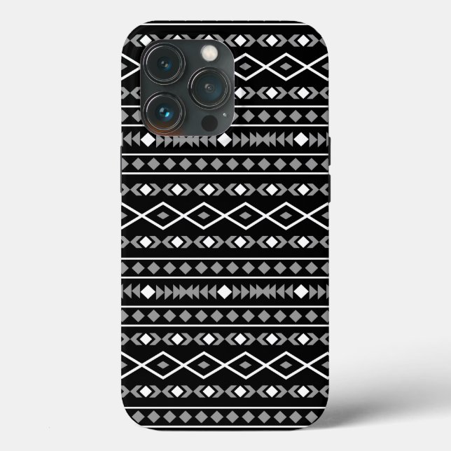 Aztec Shapes Pattern White Grey Black Case-Mate iPhone Case (Back)