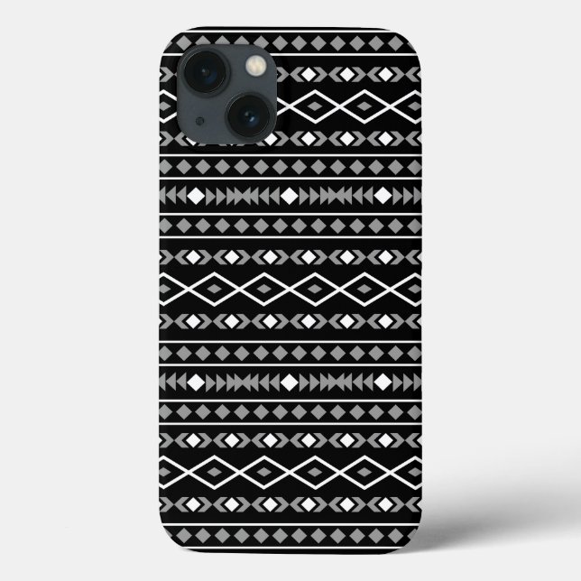 Aztec Shapes Pattern White Grey Black Case-Mate iPhone Case (Back)
