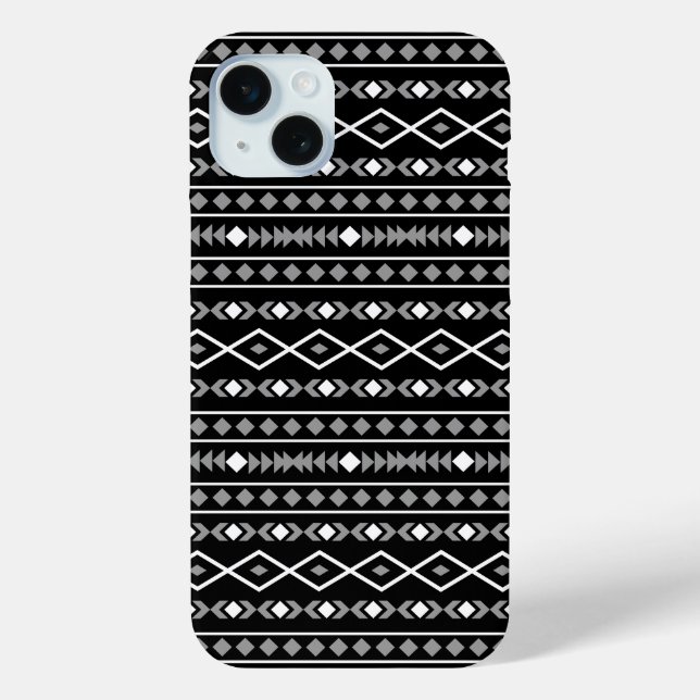 Aztec Shapes Pattern White Grey Black Case-Mate iPhone Case (Back)