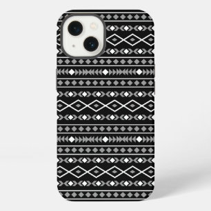 Aztec Shapes Pattern White Grey Black iPhone 13 Case