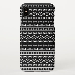 Aztec Shapes Pattern White Grey Black iPhone XS Max Case